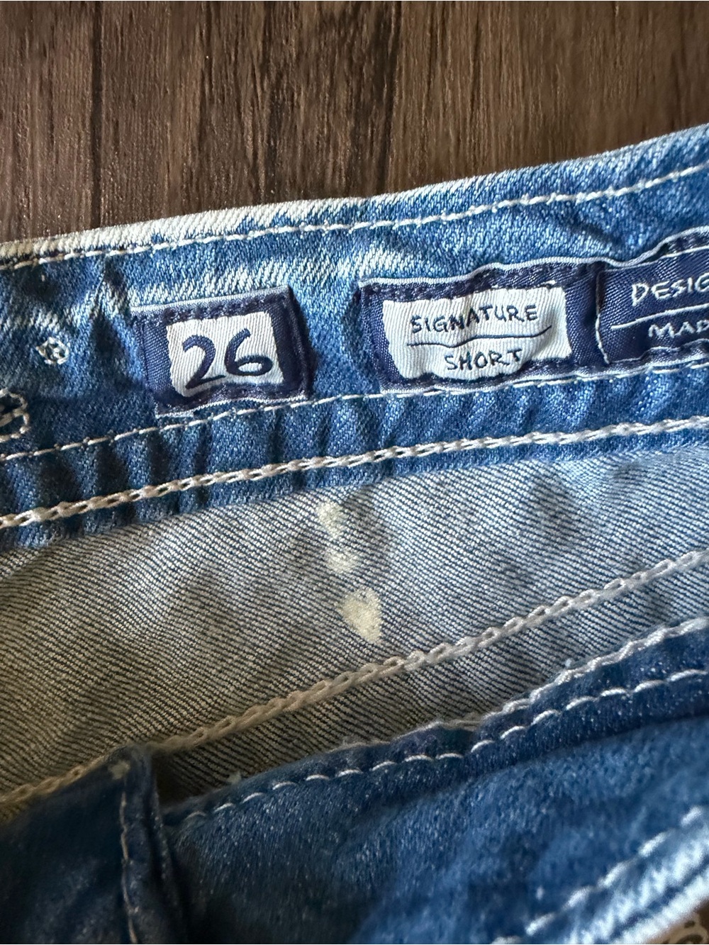 Miss Me Light Wash Distressed Denim Shorts with Rhinestone Trim - Picture 6 of 9